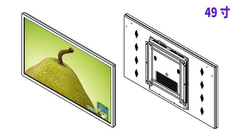 49寸壁掛單機廣告機