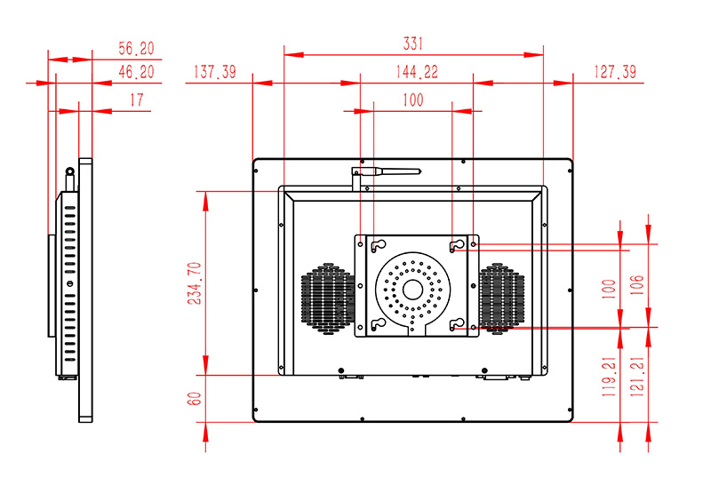 19寸壁掛HDMI輸入顯示器