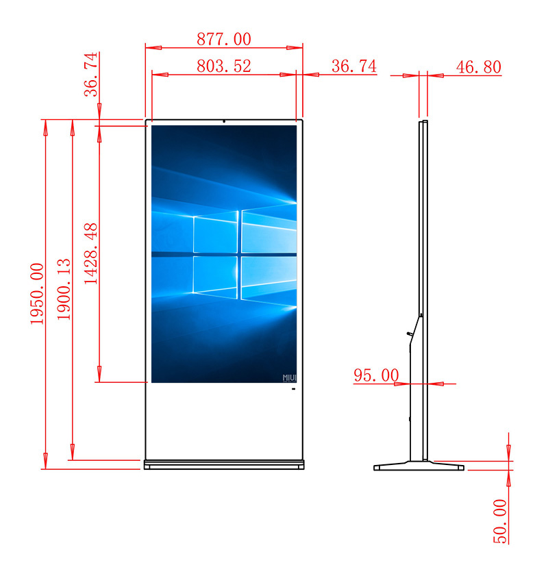 65寸落地式windows一體機(jī)圖紙